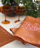 Poppies Urn Placemat - Tan and Pink