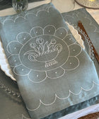 Tulip Plate Placemat -Blue and White