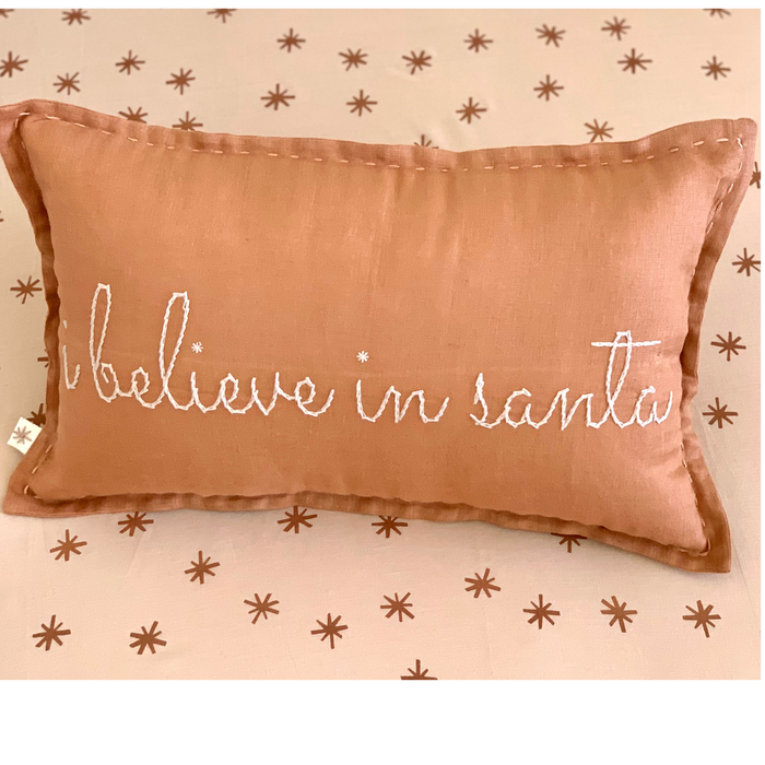 I Believe in Santa -  Cushion Terracotta