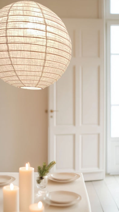 Linen Light Shade -  Rund - Natural -50cm