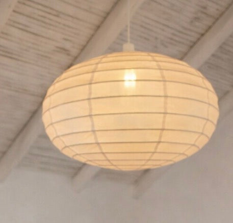 Organic Cotton Oval Pendant Light – Warm White 60cm