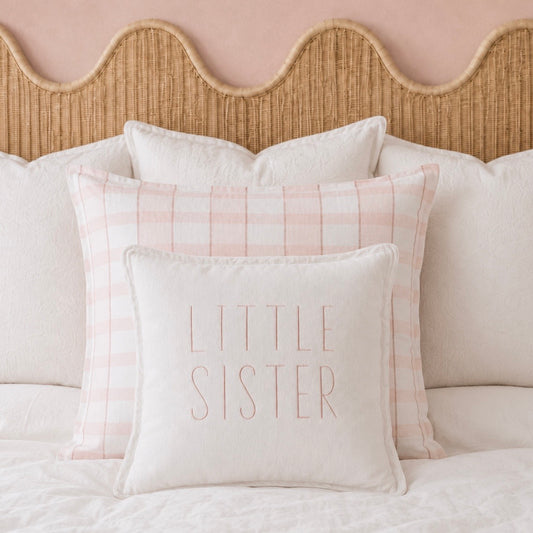 Little Sister Linen Cushion White