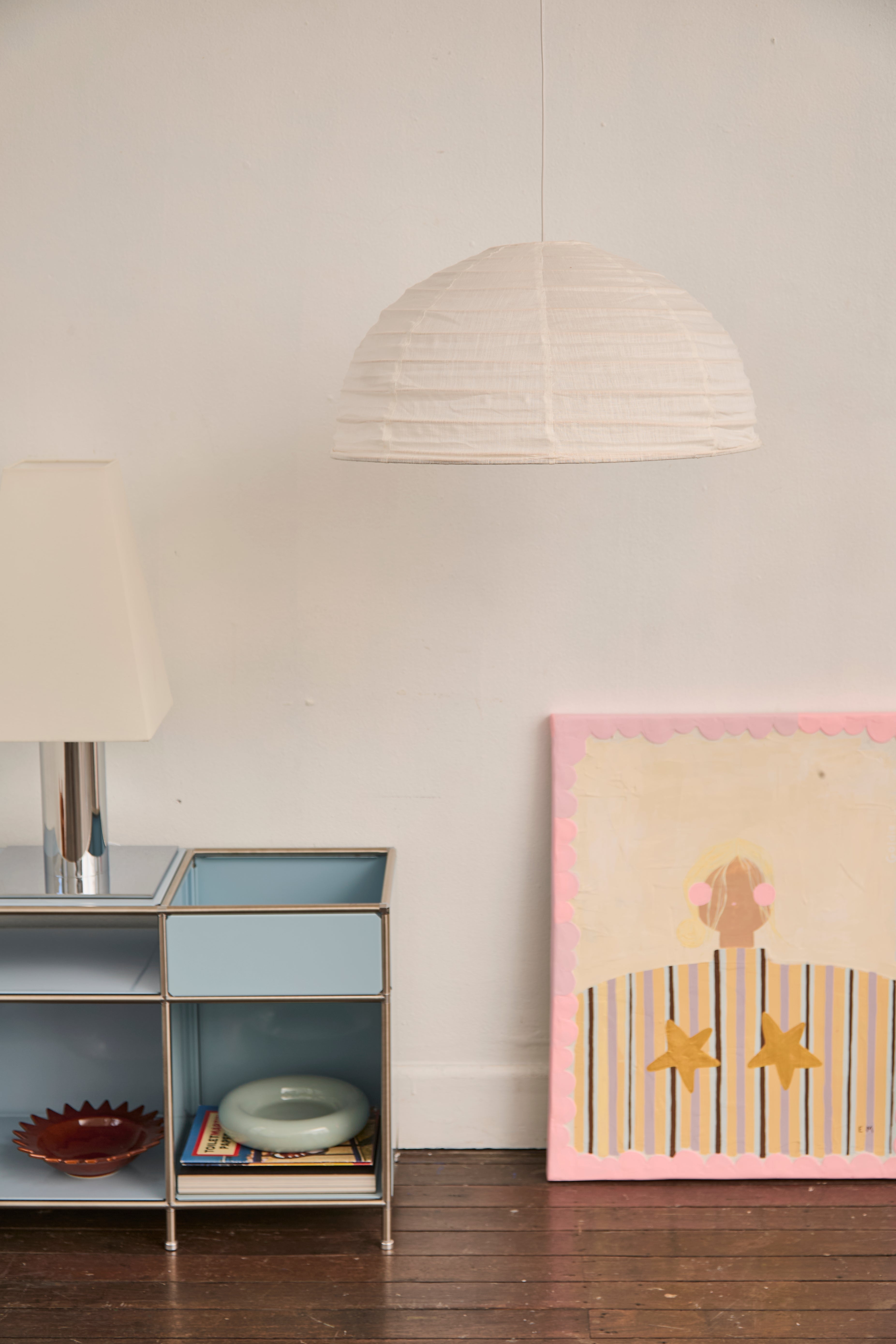 Linen Light Shade Lumi Dome Warm White 60cm