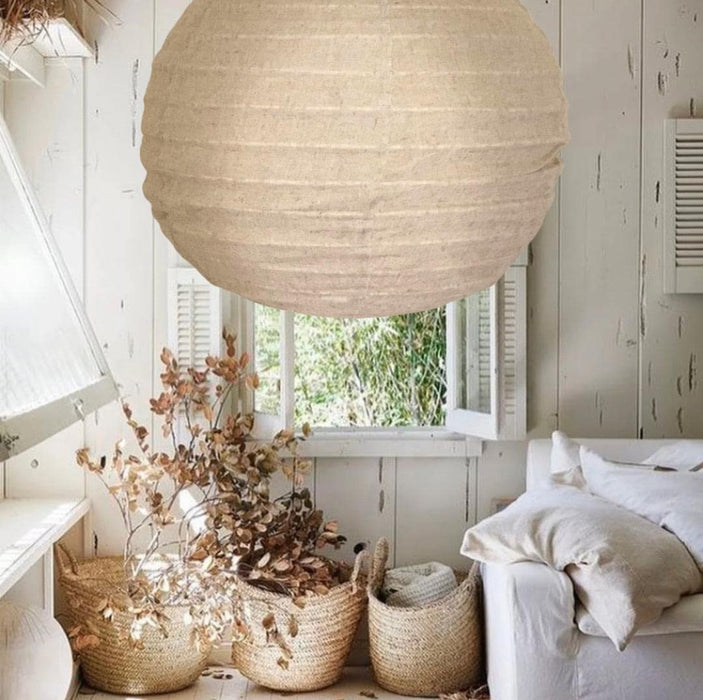 Linen Light Shade -  Rund - Natural -50cm