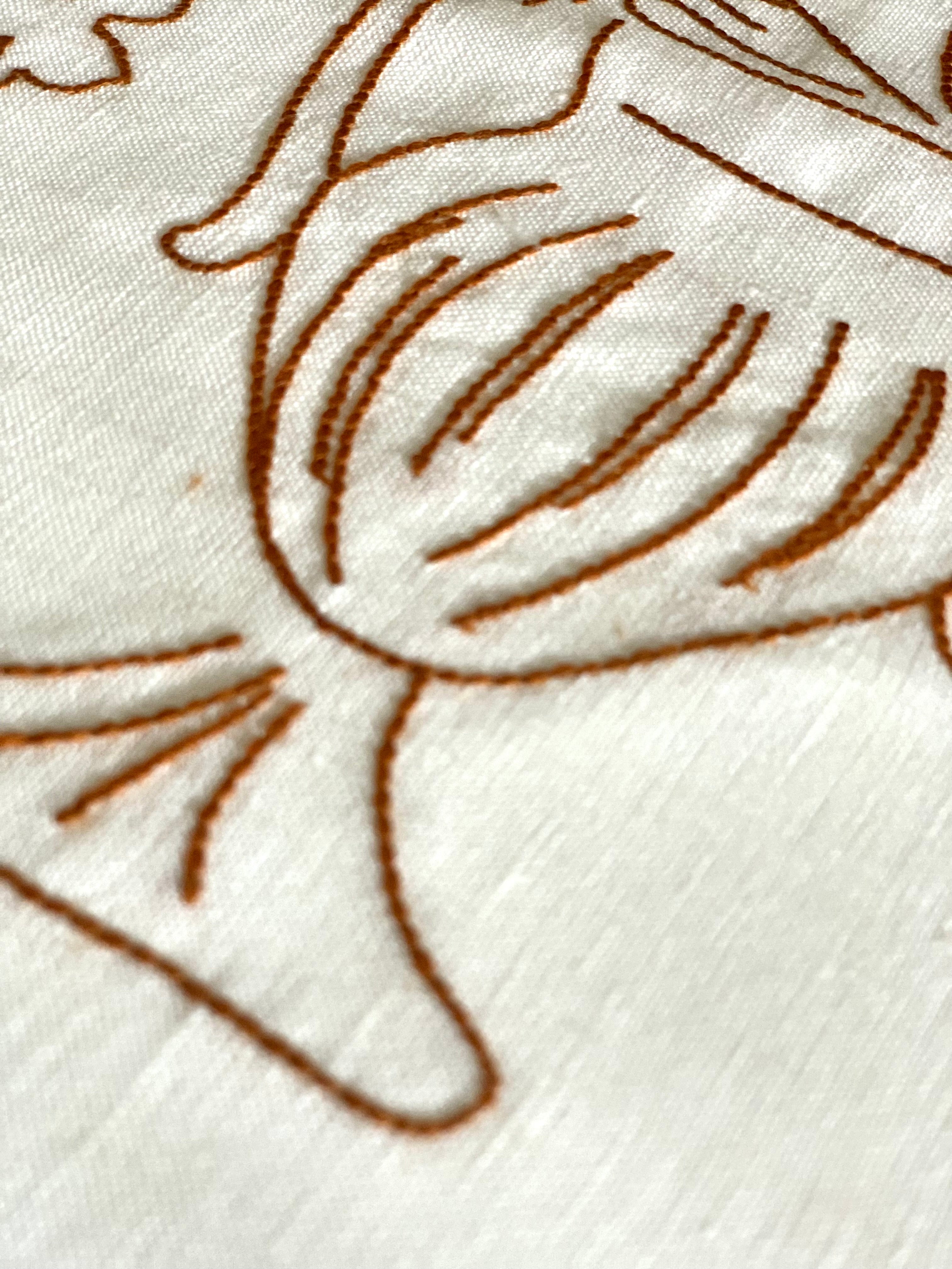 Bloom Linen Placemat with flower design in Echuca and Tan
