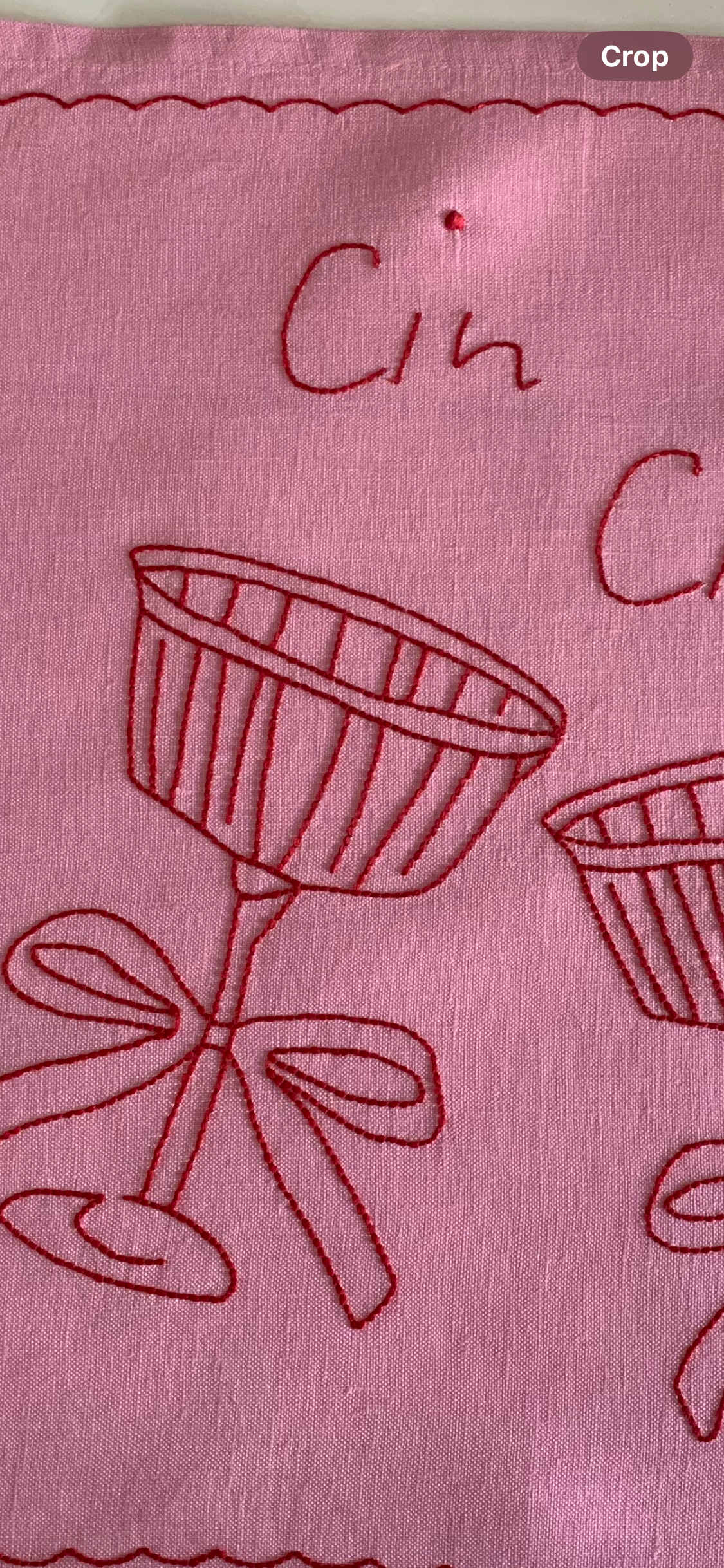 Cin Cin Linen Placemat with Glasses in Raspberry and Rose