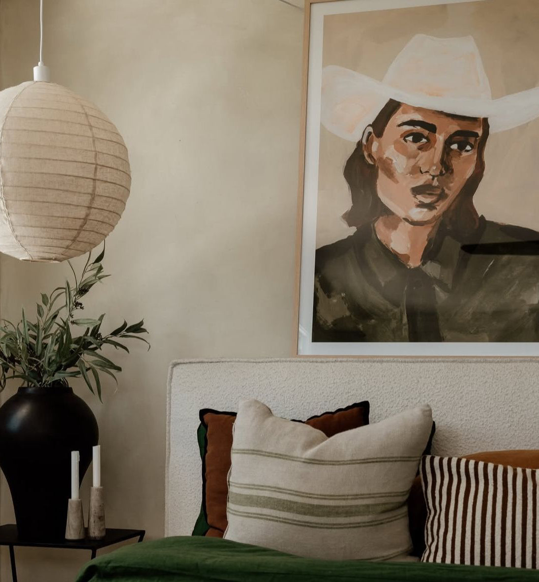 Linen Light Shade Rund Natural Taupe 60cm