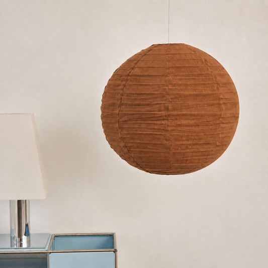 Round Clay Linen Pendant Light – 60cm