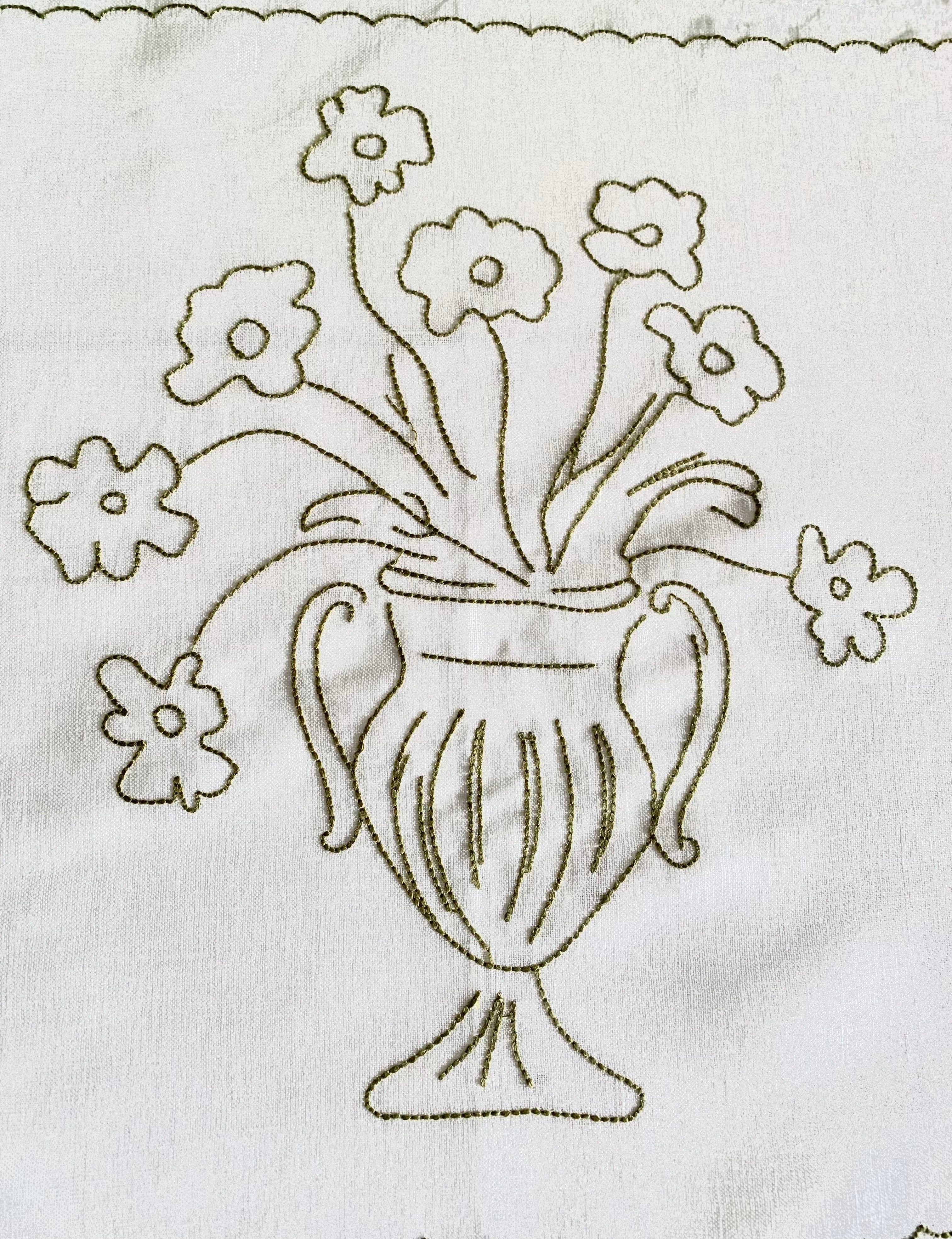 Bloom Linen Placemat with flower design in Echuca and Olive