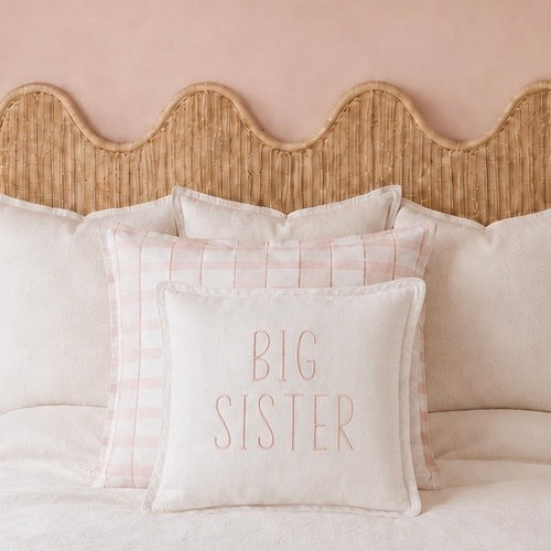 Big Sister Linen Cushion White