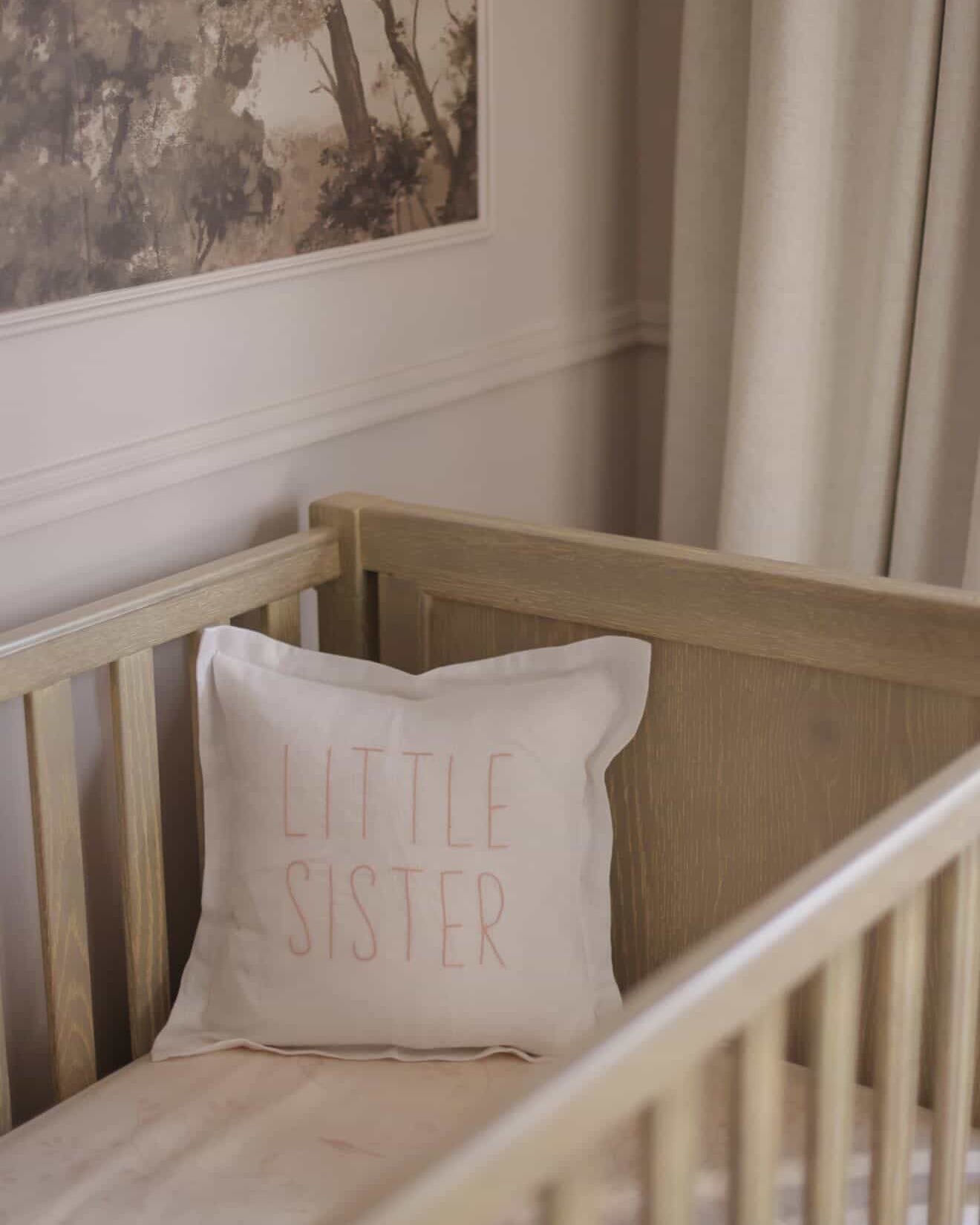 Little Sister Linen Cushion White