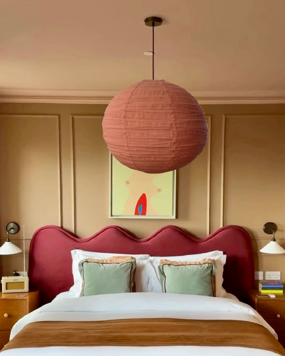 Linen Light Shade Rund Clay 60cm