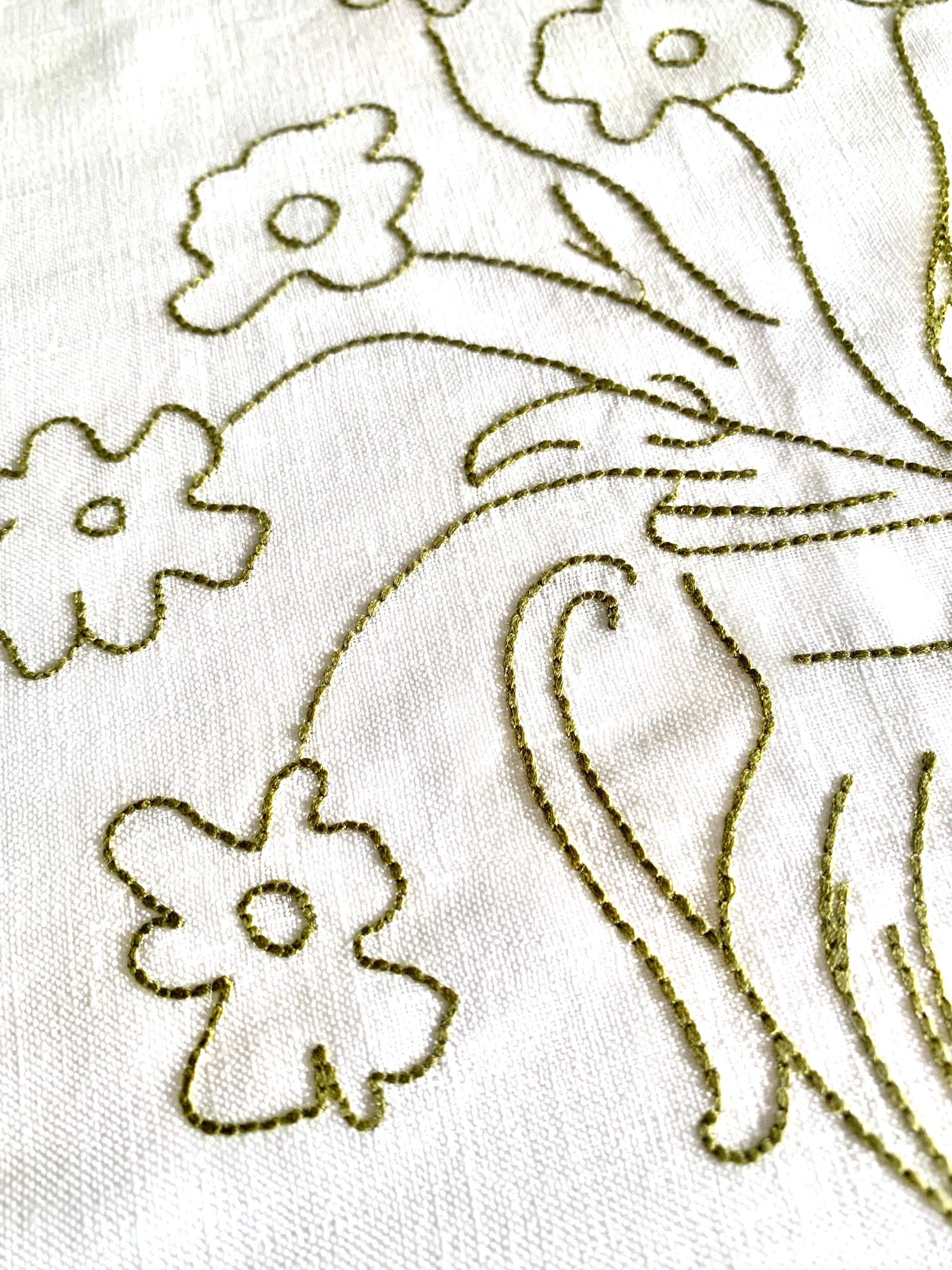 Bloom Linen Placemat with flower design in Echuca and Olive