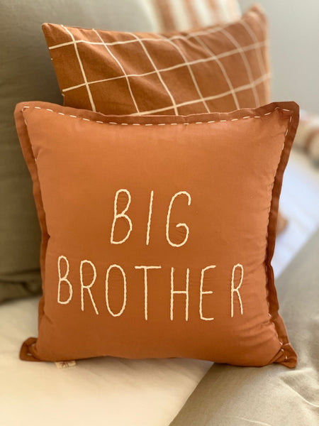 Big Brother Cushion Bran / Ivory Embroidery