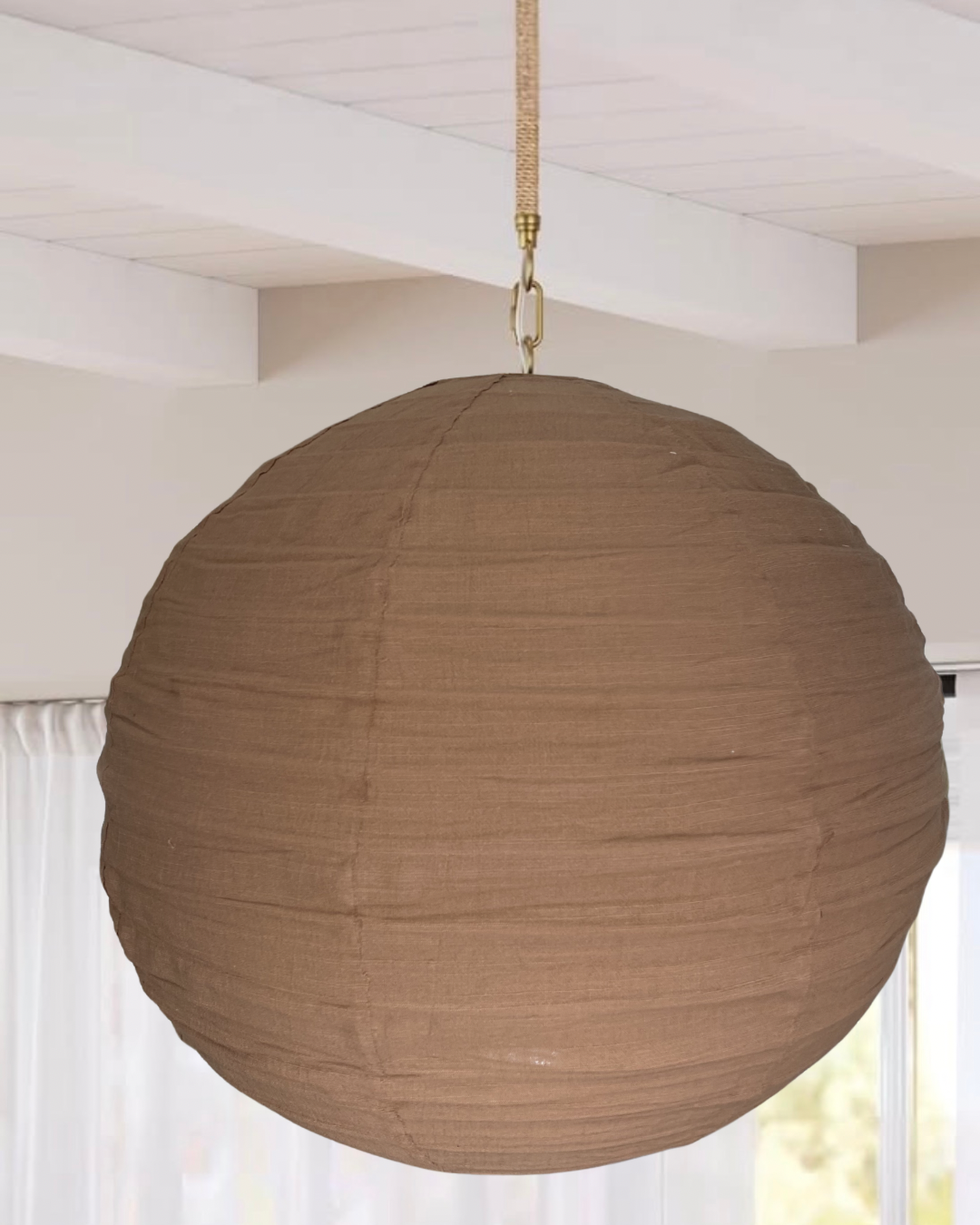 Linen Light Shade Rund Latte 60cm