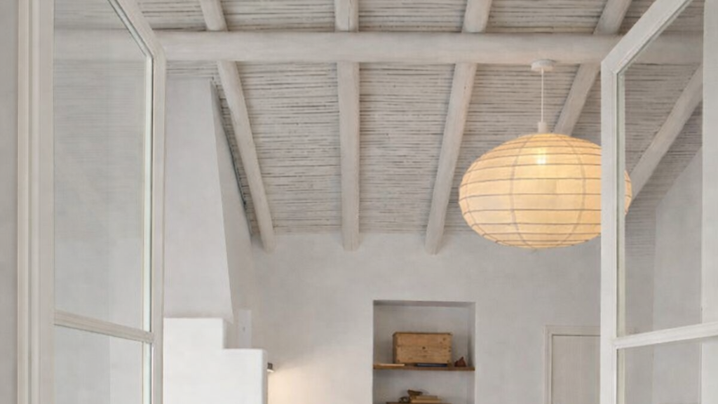 Organic Cotton Oval Pendant Light – Warm White 60cm