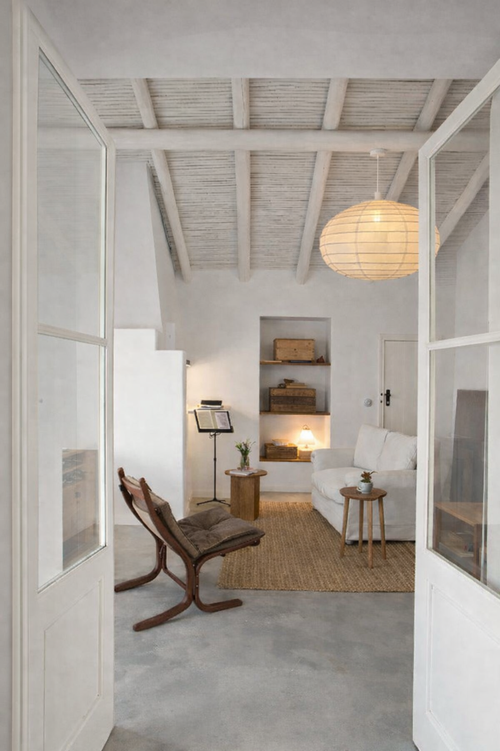 Organic Cotton Light Shade Oval Warm White 60cm