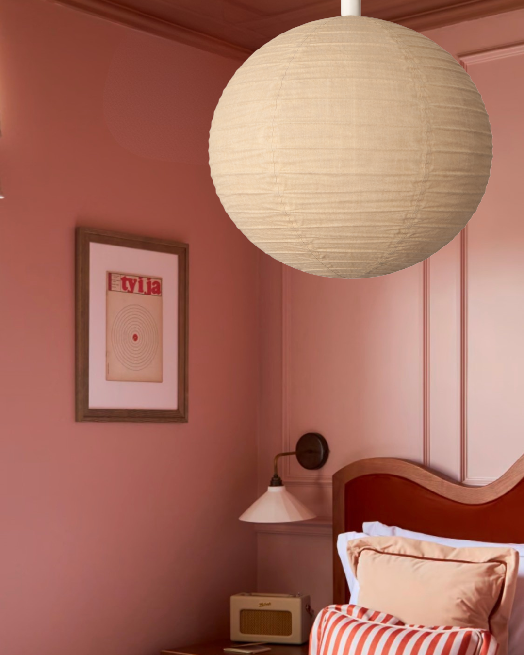 Linen Light Shade Rund Sand 60cm