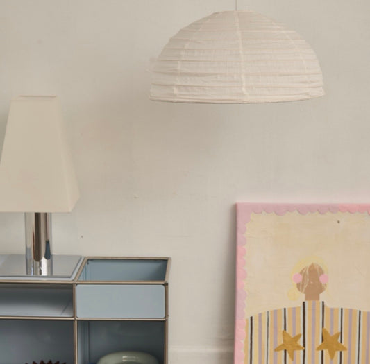 Linen Light Shade Lumi Dome Warm White 60cm