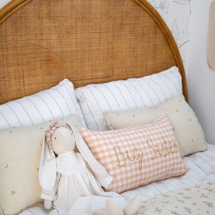 Big Sister Cushion Peach/Pink Gingham