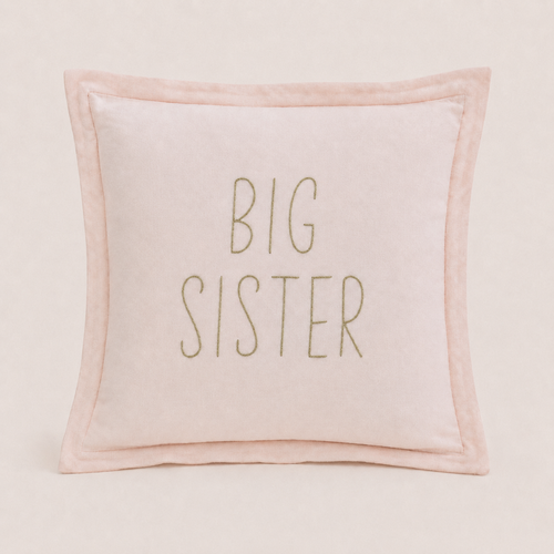 Big Sister Linen Cushion Pale Pink