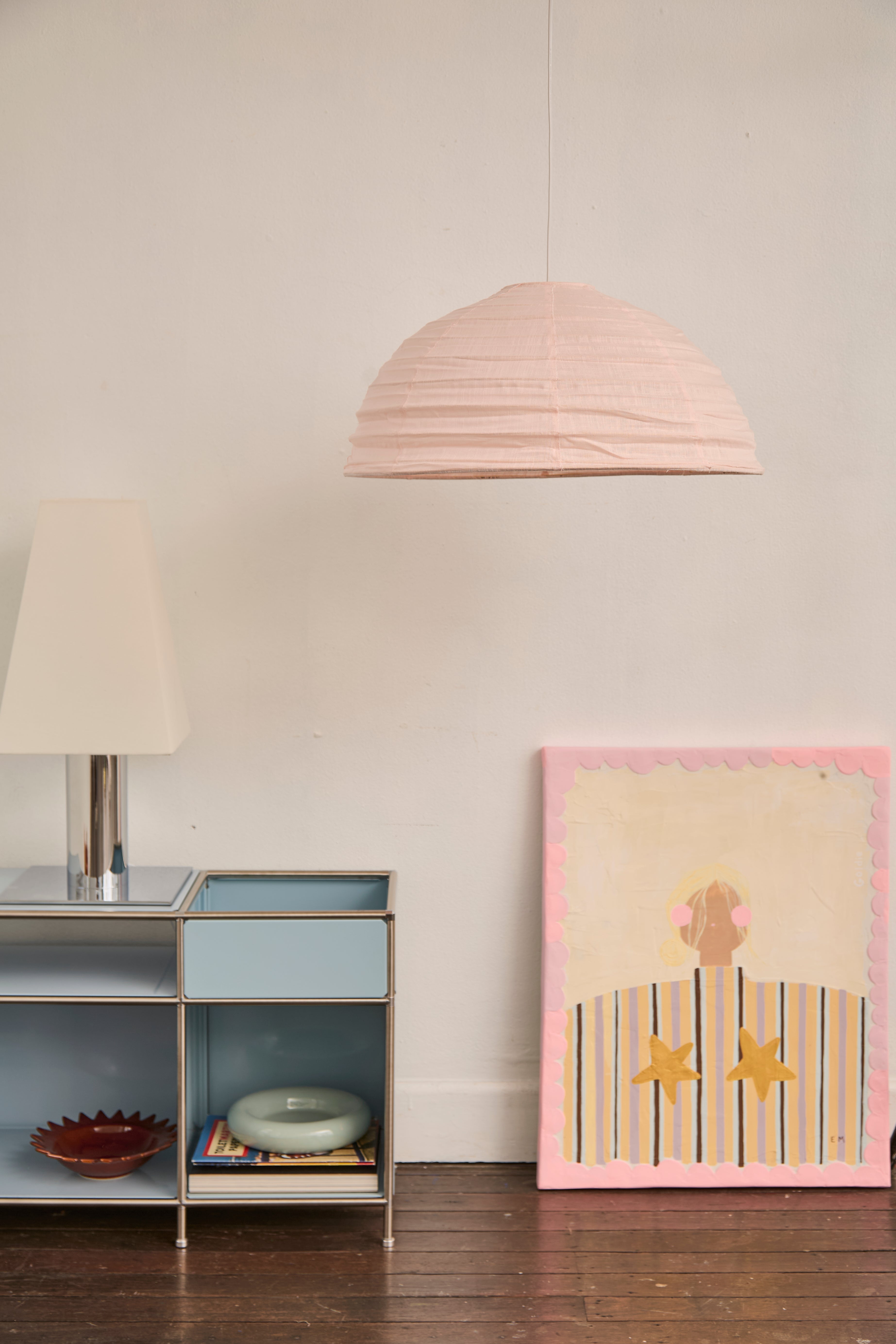 Linen Light Shade Lumi Dome Blush Pink 60cm