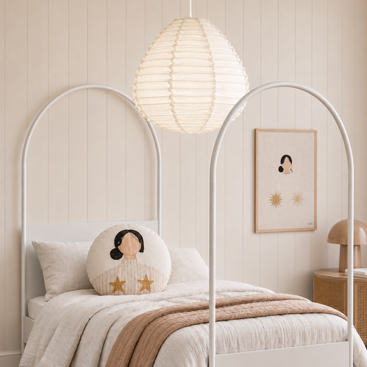 Linen Light Shade Paere Snow White 50cm