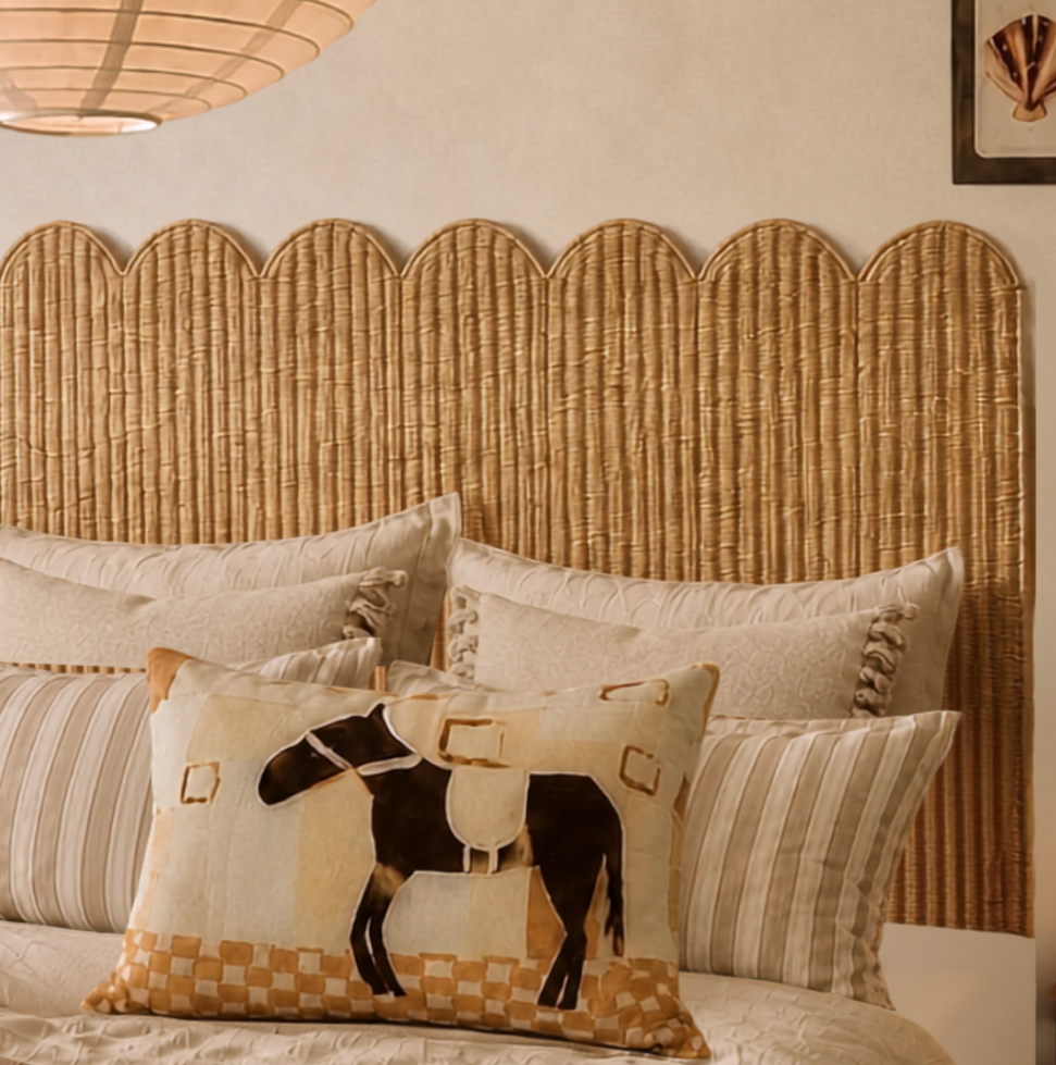 Little Nordic Sol ODYS The Wandering Soul French flax linen cushion featuring Ella Martin’s illustrated horse artwork