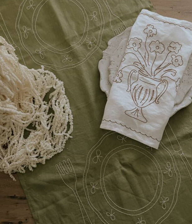 Duo placemat olive green 