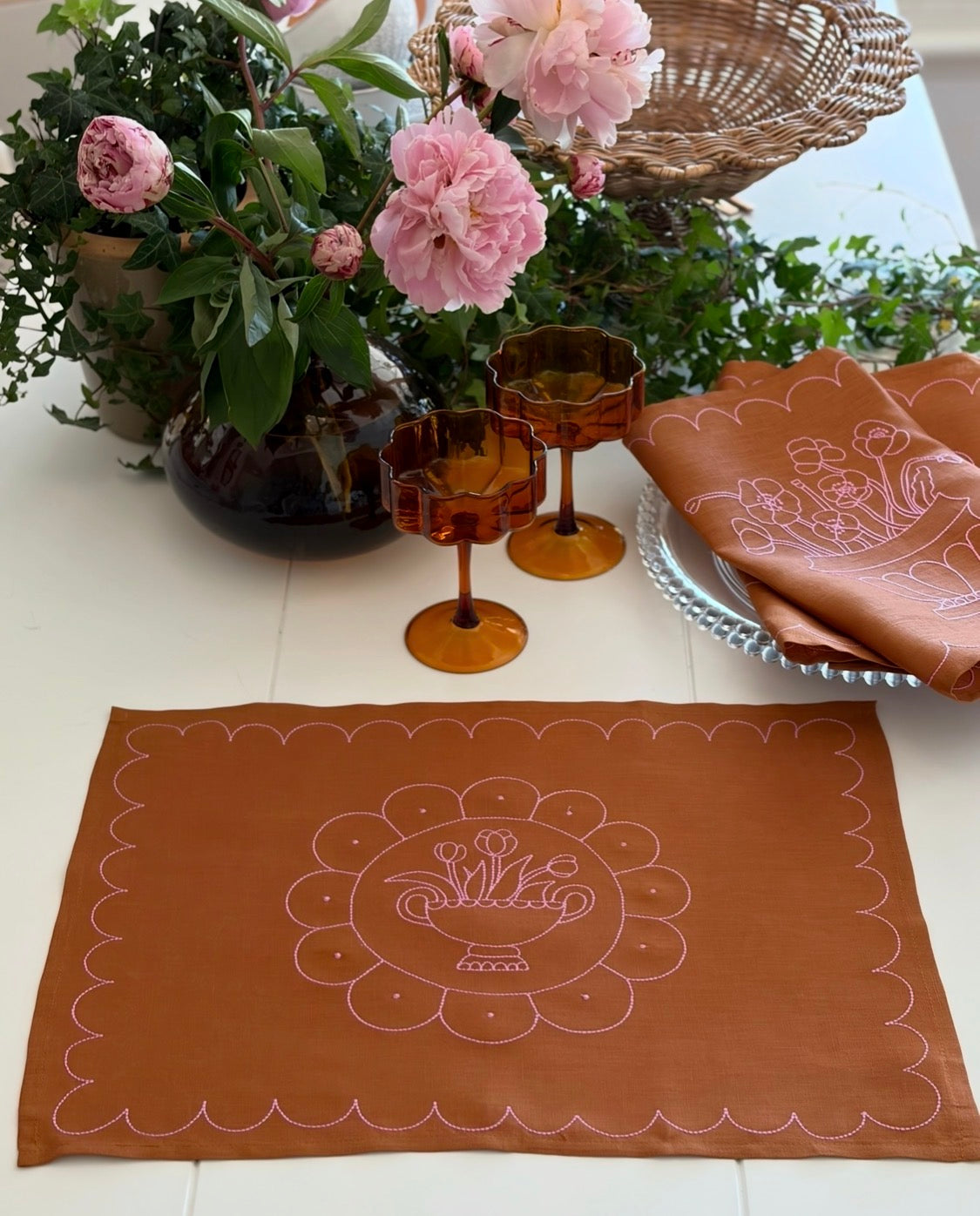 Rust and pink placemat 