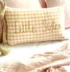Little Sister Cushion Peach Gingham 30cm x 50cm