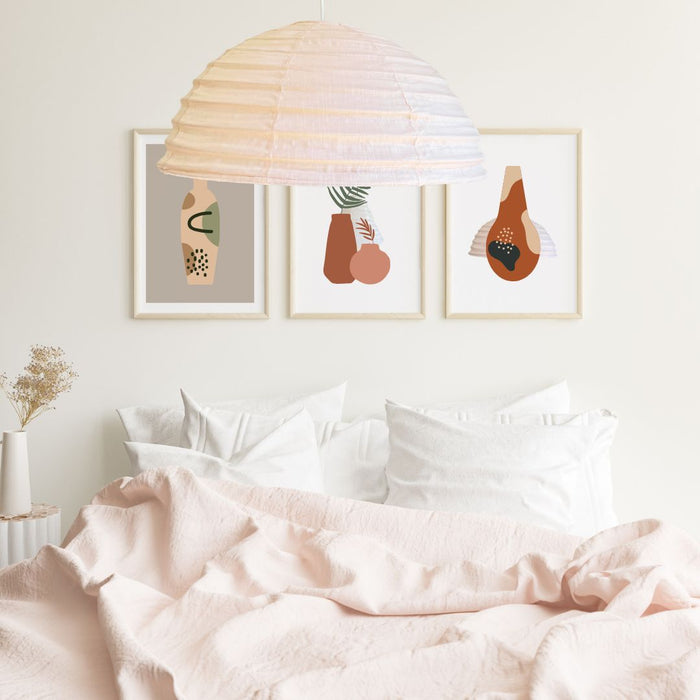 Linen Light Shade - Lumi Dome - Blush Pink - 60cm