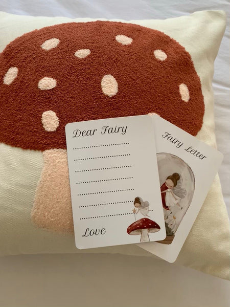 Mushroom Magic Fairy Letters  Cushion