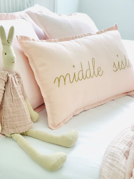 Middle Sister Linen Cushion Pink Champagne 30 x 50cm