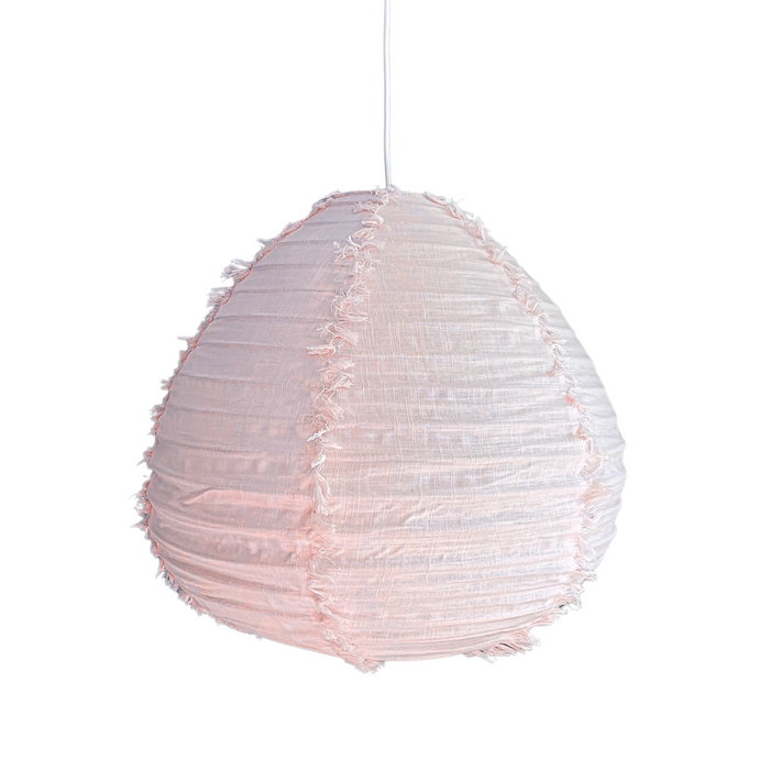 Linen Light Shade - Paere - Fringed- Blush Pink -  50cm