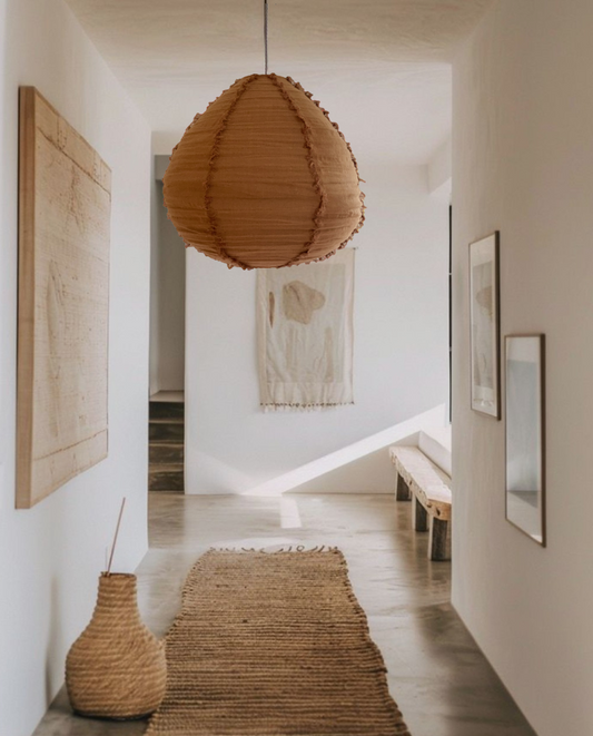 Paere linen light shade fringe detail mouch mousse