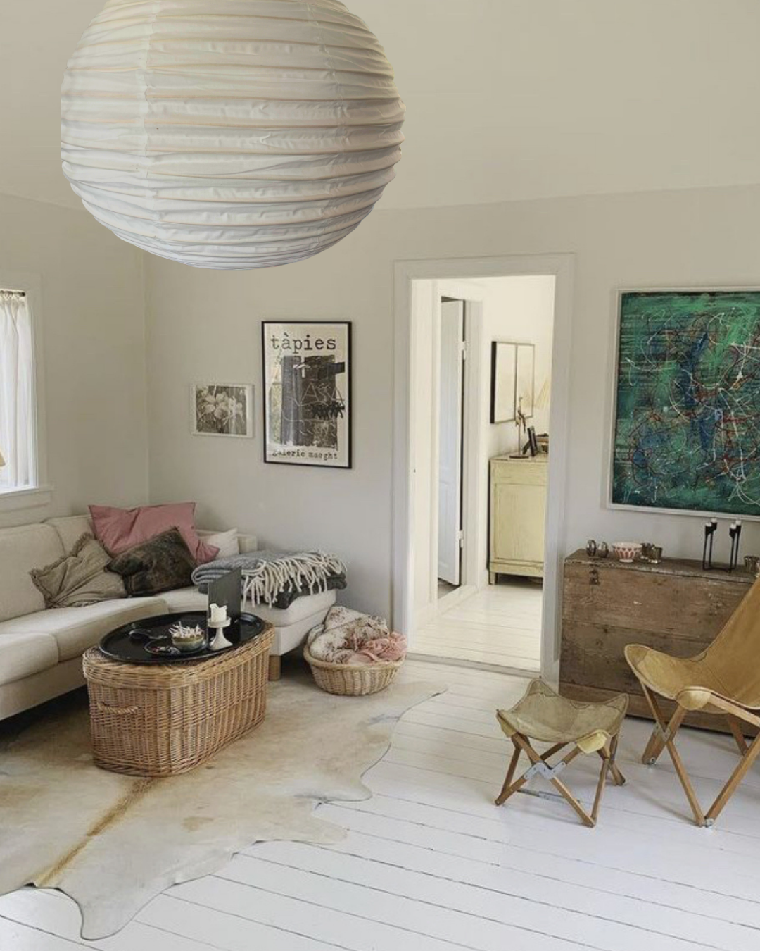 Round organic cotton light shade