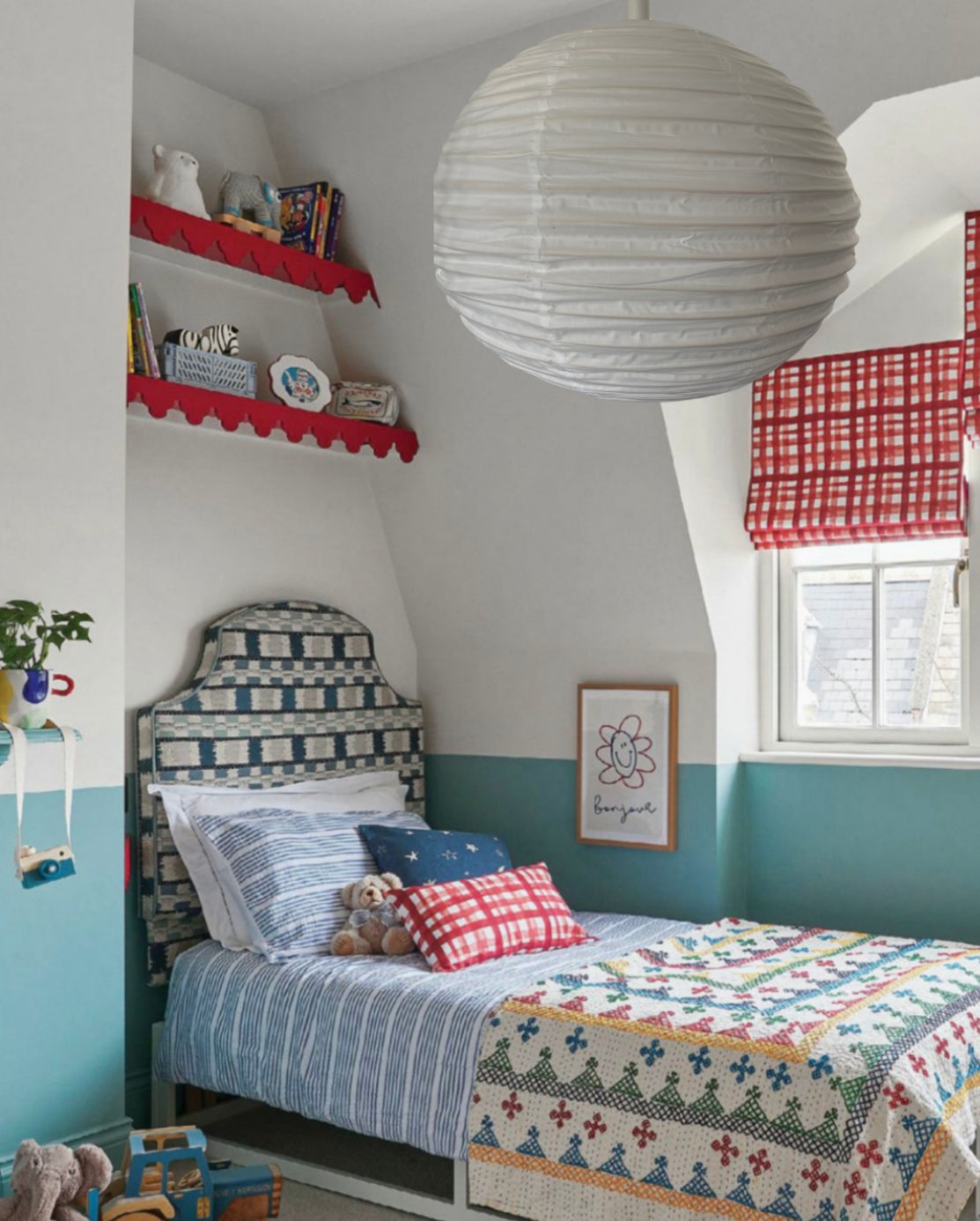 Large cotton light shade, organic fabric light.
