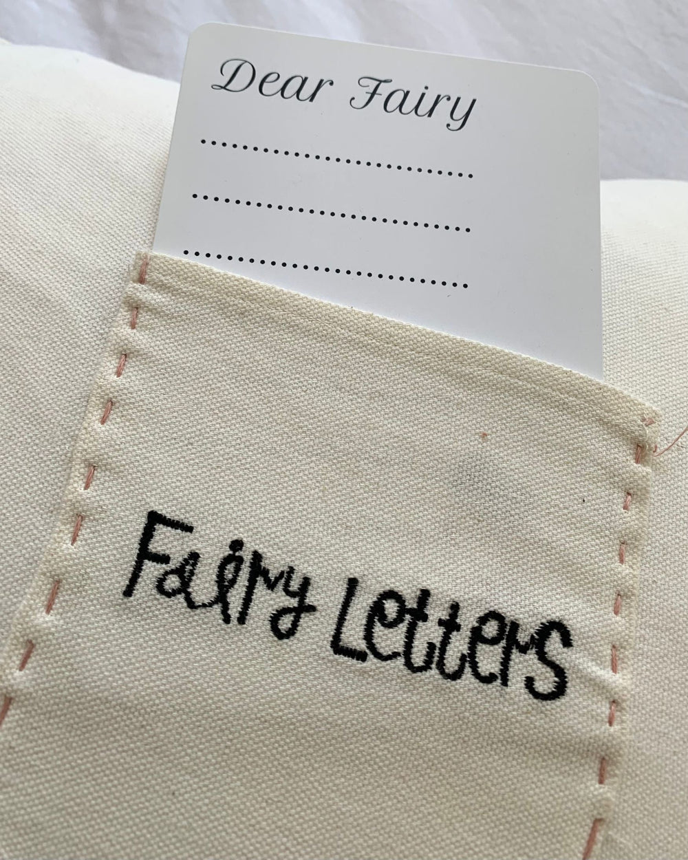 Fairy Letters Cushion with message pocket 45cm x 45cm