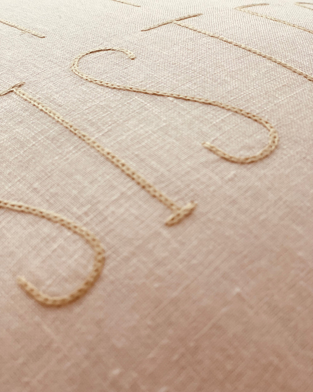 sister embroidery stitching cushion pale pink 40cmx40cm