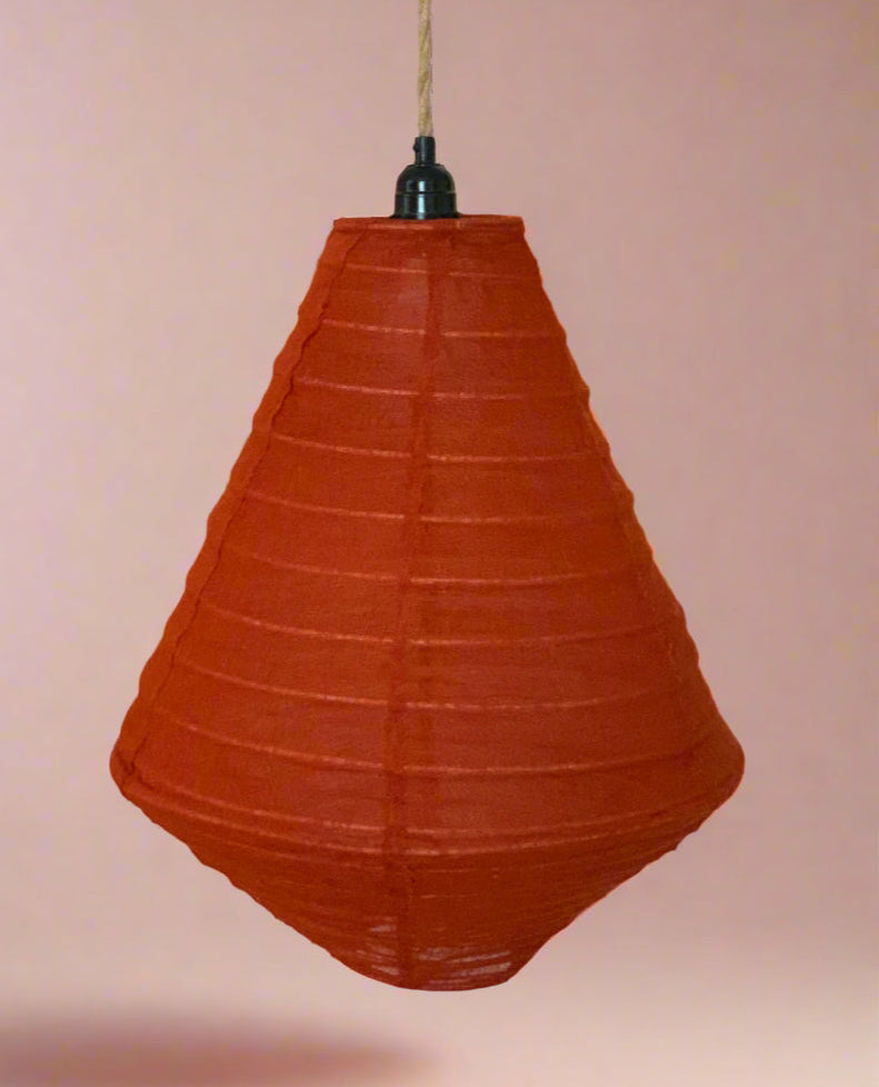 Diamond shaped linen light shade