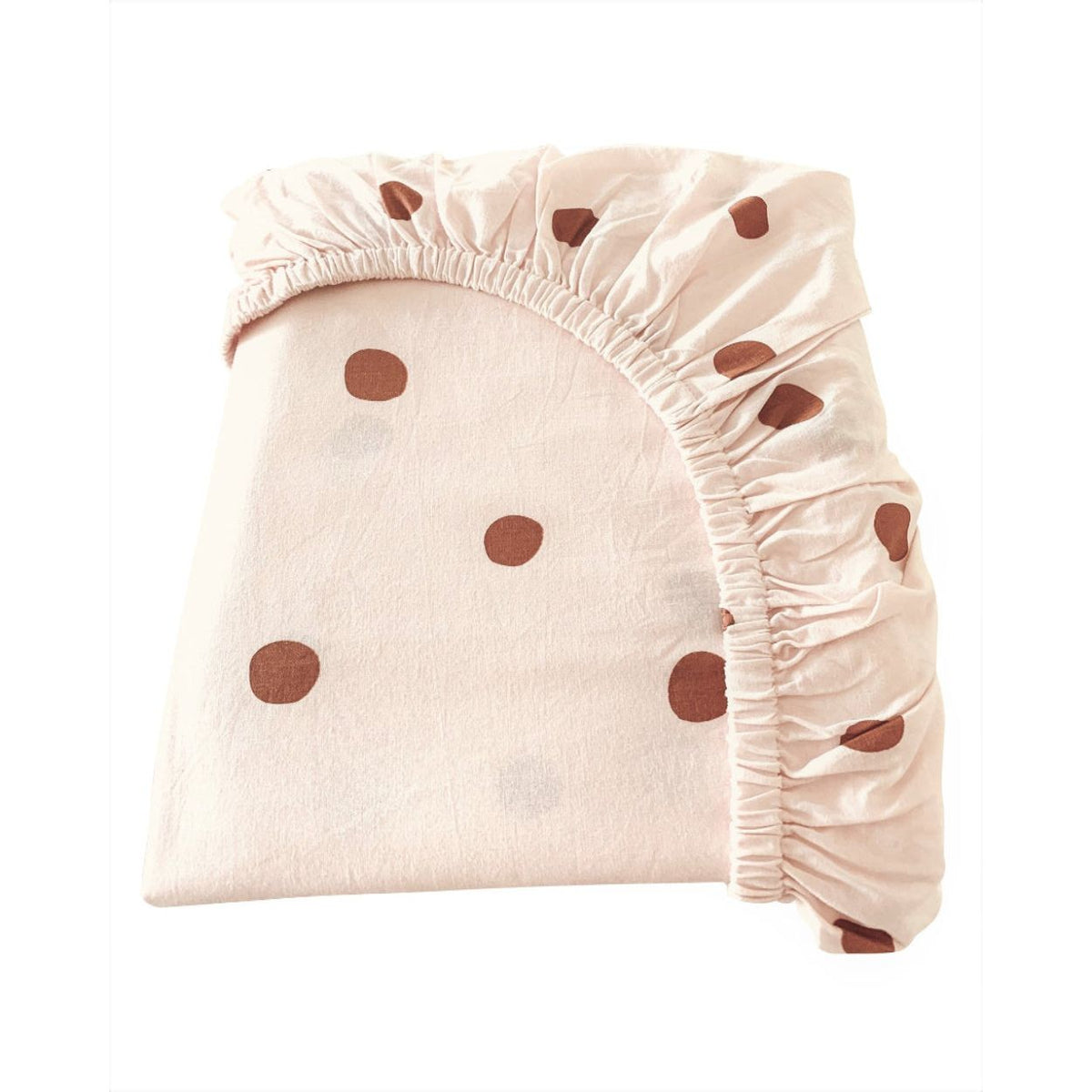Polkadot Organic Cotton Cot Sheet  Pink