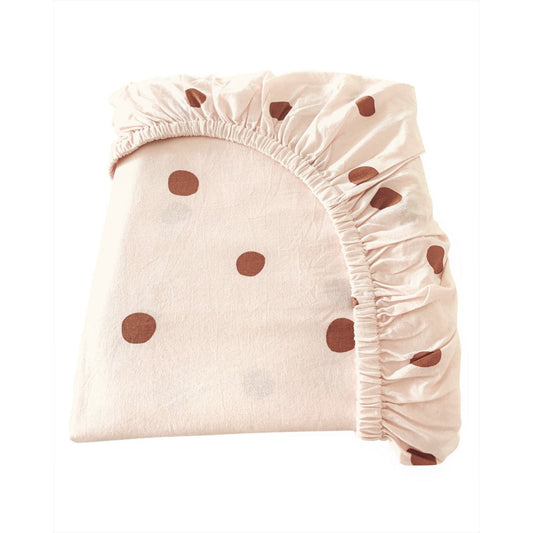 Polkadot Organic Cotton Cot Sheet  Pink