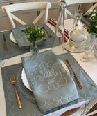 Tulip Plate Placemat -Blue and White