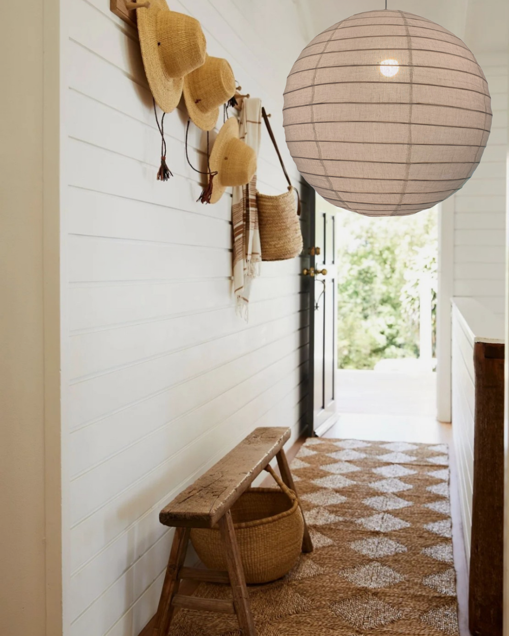 Rund natural linen light shade 60cm.