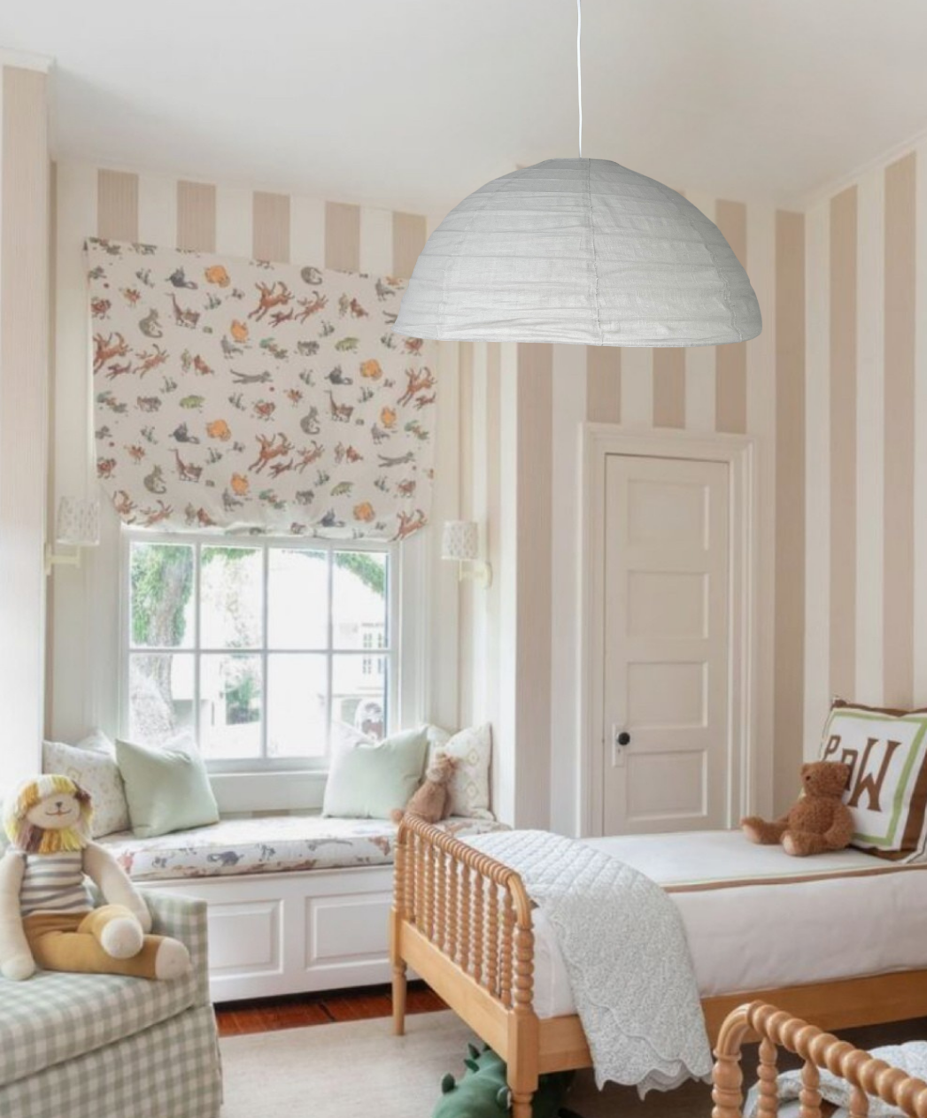 Warm white linen light shade