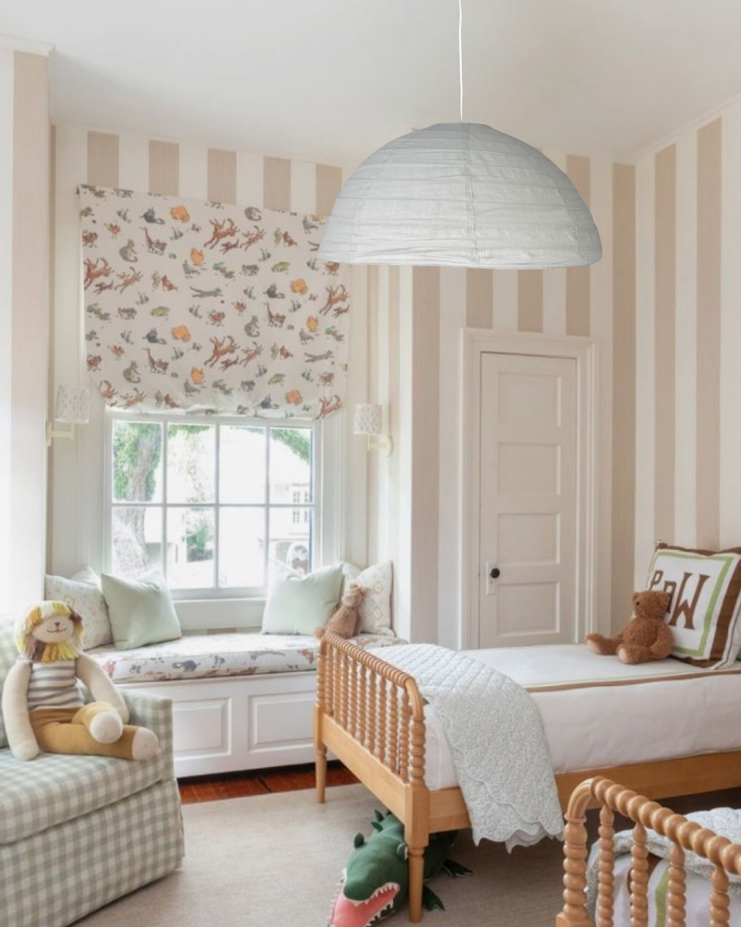Warm white linen light shade