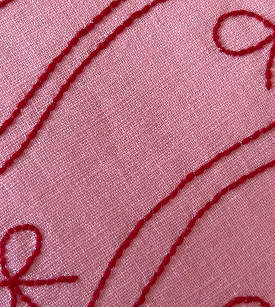 close-up embroidery christmas placemat design