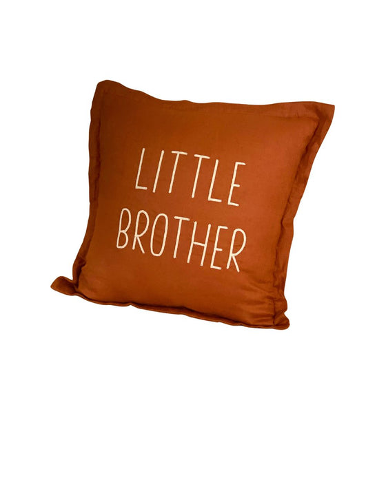 Little Brother Cushion -  Bran /  Embroidered Design