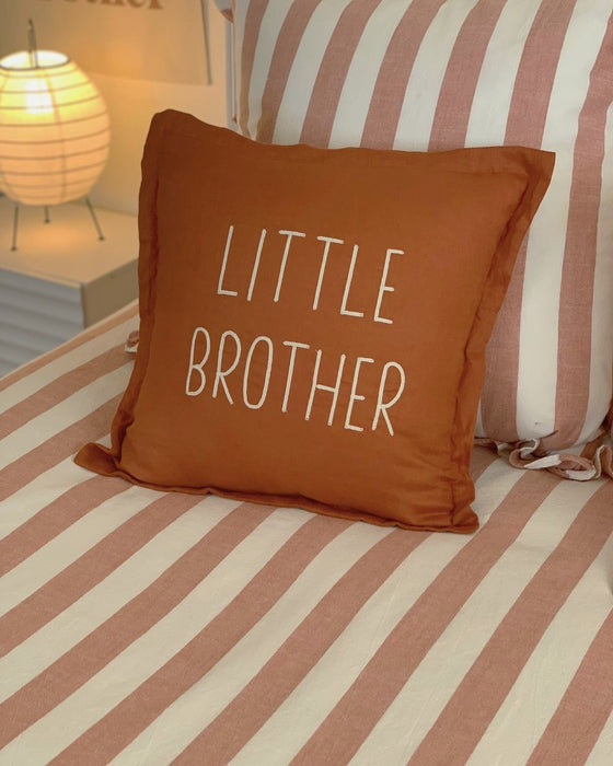 Little Brother Cushion -  Bran /  Embroidered Design